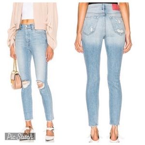 MOTHER Faded Blue Skinny Jeans